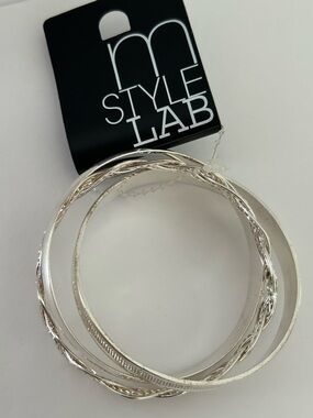 Silver Interlocking Triple Bangle Bracelet by Topshop ‘M Style Lab’ MStyleLab